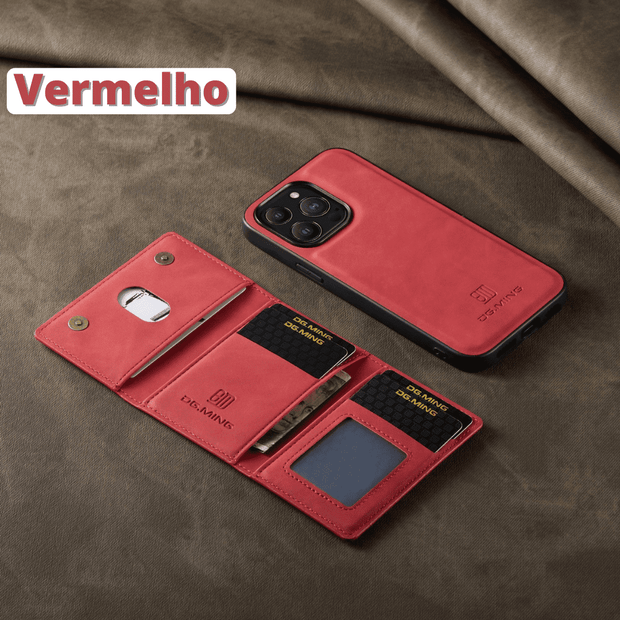 Capa de couro 2 em 1 com Carteira - (Compre 1 e Ganhe a Carteiraš„)