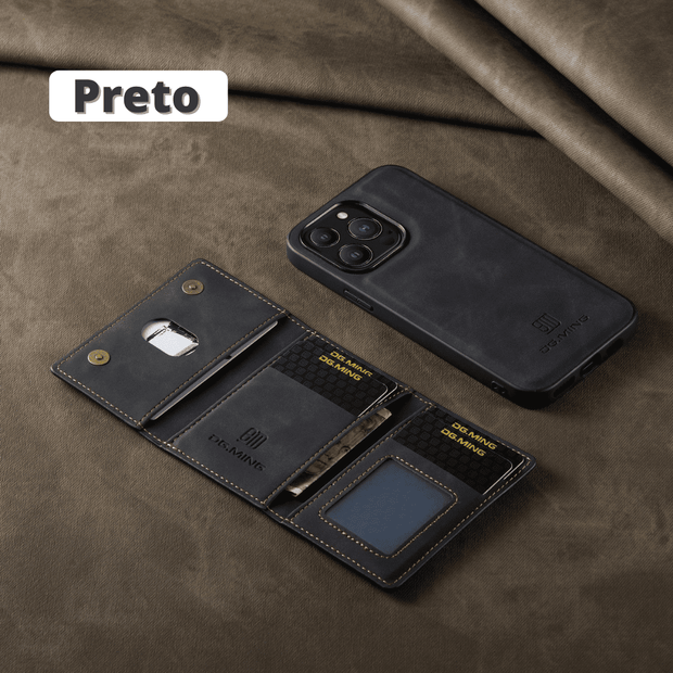 Capa de couro 2 em 1 com Carteira - (Compre 1 e Ganhe a Carteiraš„)