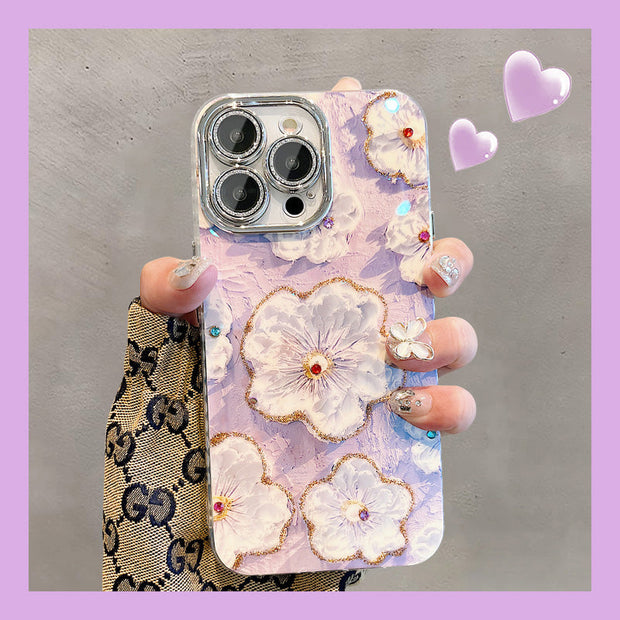 Capa artística floral LensGuard para iPhone