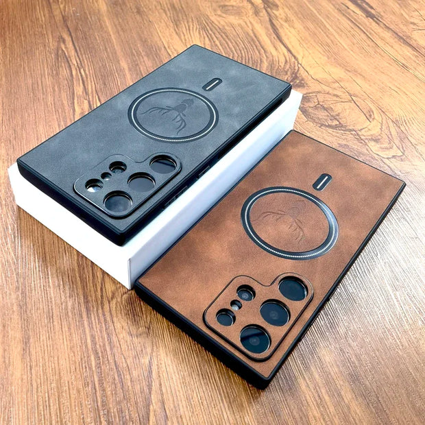 Capa magnética de couro Vintage Samsung