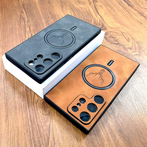 Capa magnética de couro Vintage Samsung