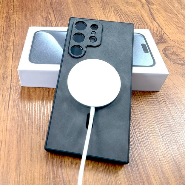 Capa magnética de couro Vintage Samsung