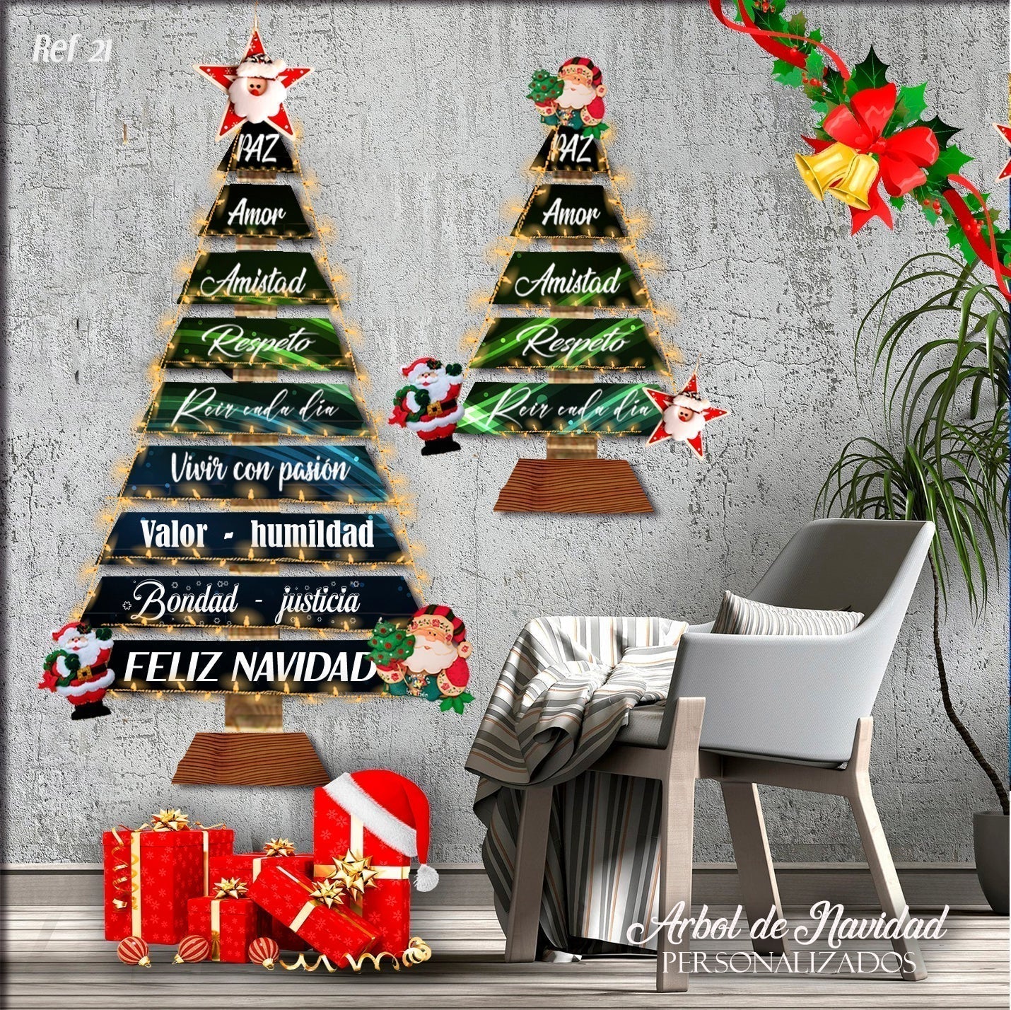 ÁRBOL DE NAVIDAD🎄(INCLUYE LUCES Y 3 ADORNOS NAVIDEÑOS)